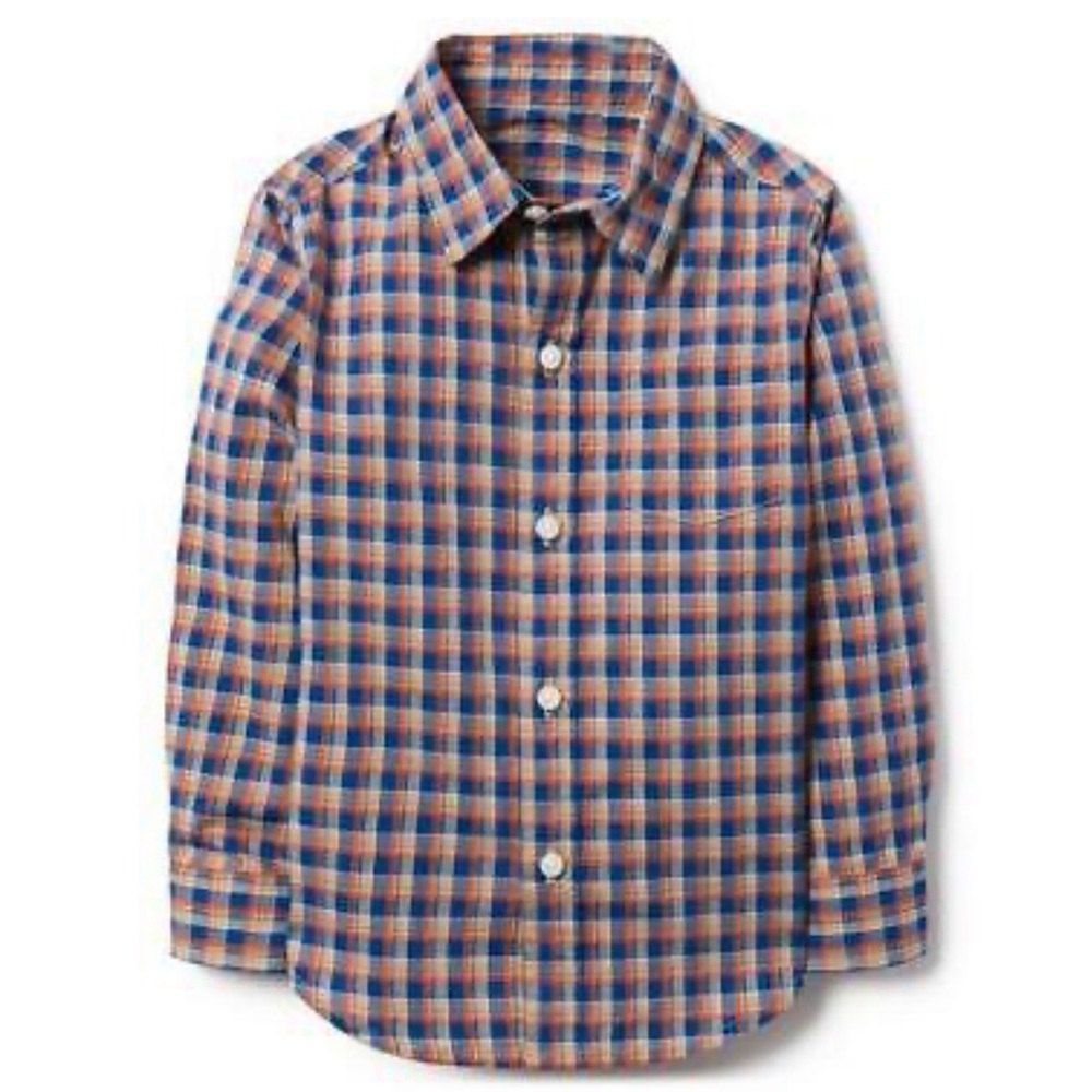 JANIE and Jack Plaid Poplin button down shirt